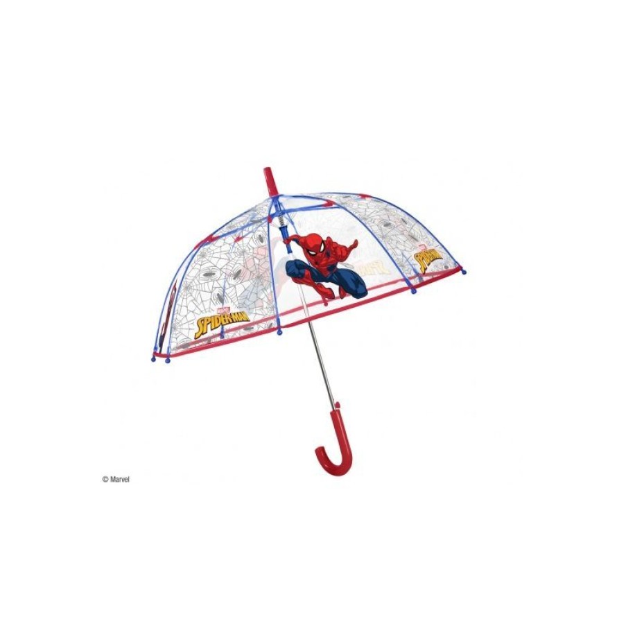 New Parapluie Enfant Spiderman Transparent Rouge