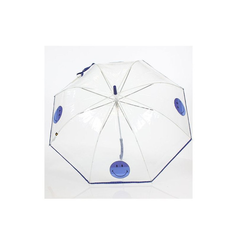 Best Parapluie Transparent Smiley Bleu