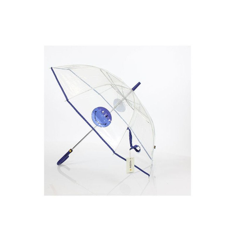 Best Parapluie Transparent Smiley Bleu