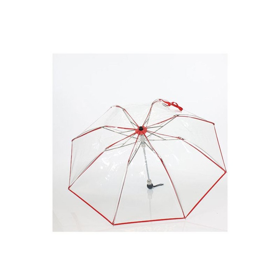 Wholesale Parapluie Pliant Transparent Liseret Rouge