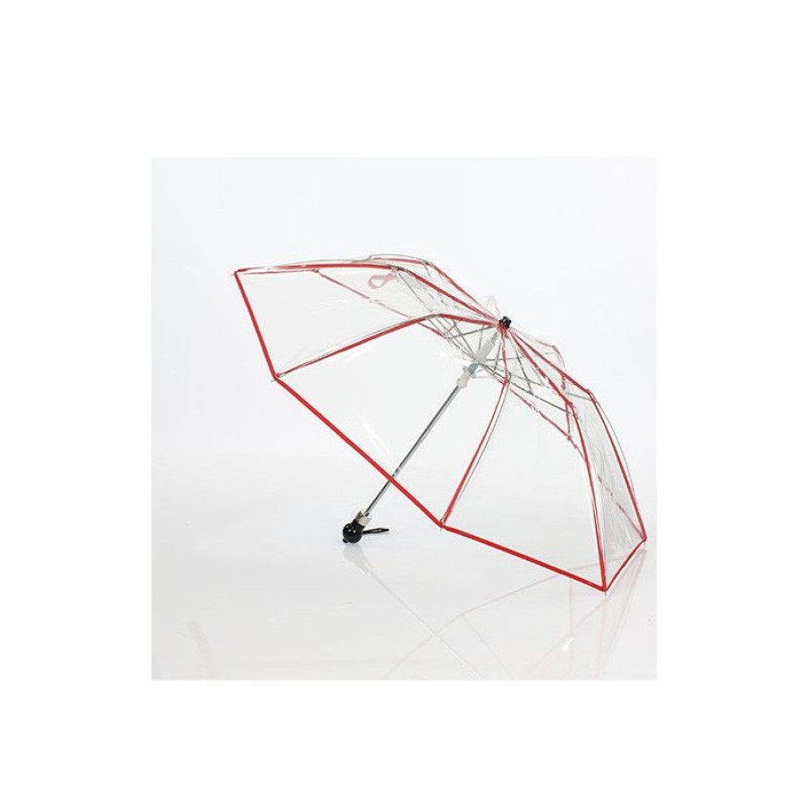 Wholesale Parapluie Pliant Transparent Liseret Rouge