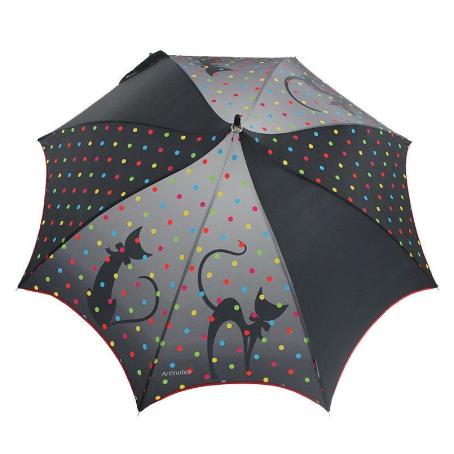 Wholesale Parapluie Pagode Motif Chats Et Pois Multicolores