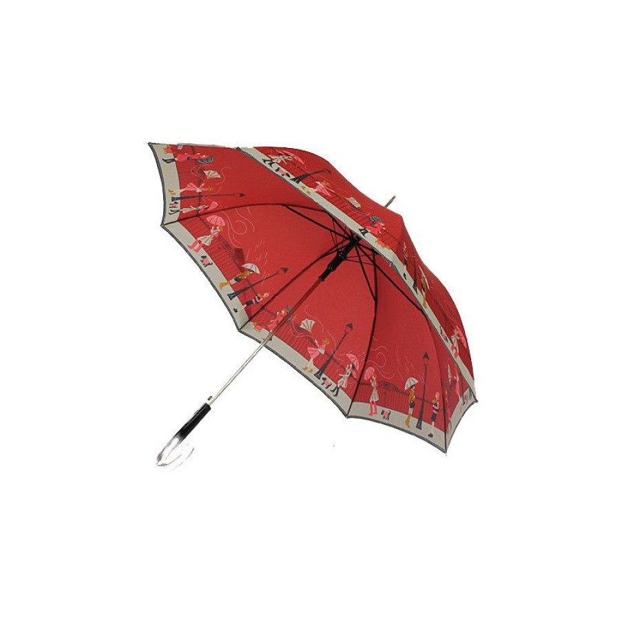 Wholesale Parapluie Rouge Femme Motif Tempu00Eate En Ville