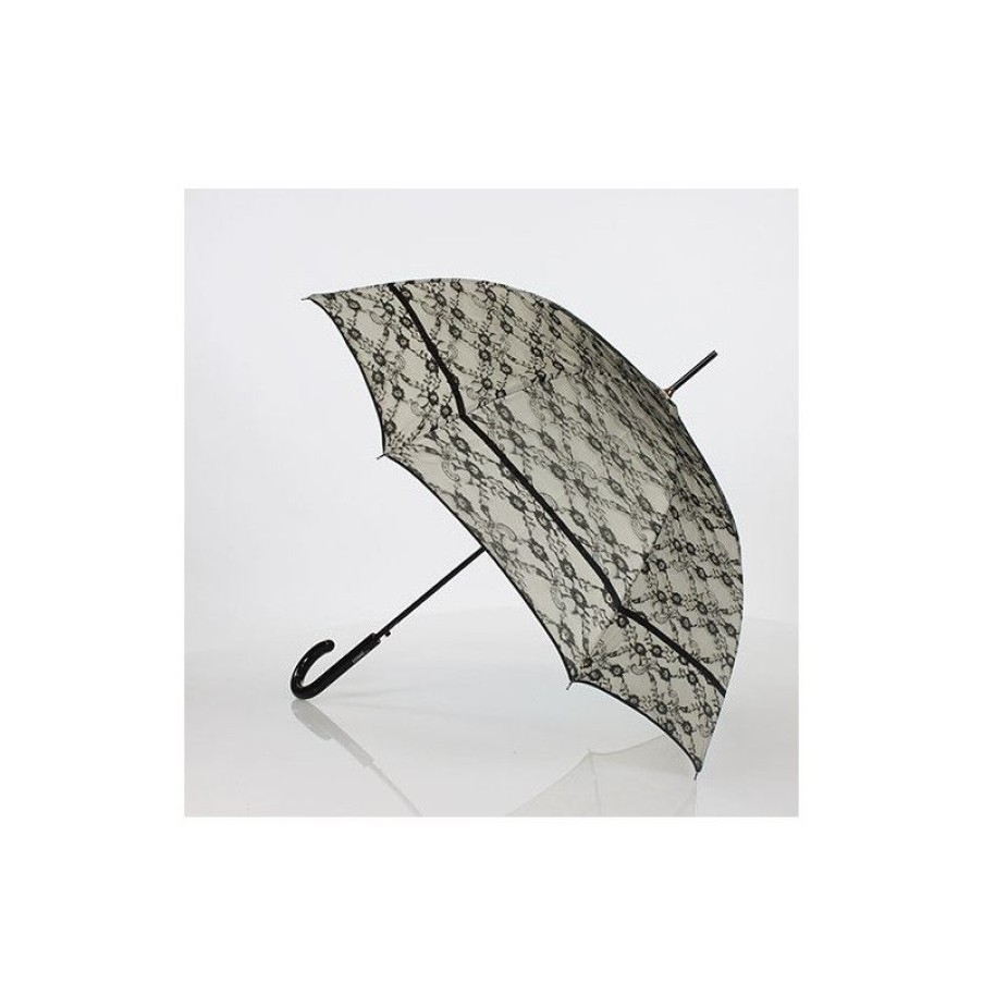 Online Parapluie Ferr Long Blanc Cass Et Dentelle Noire