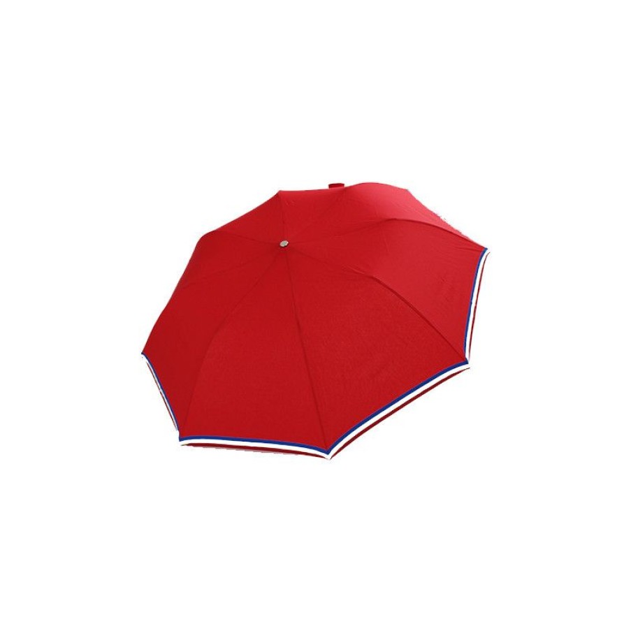 New Parapluie Pliant Haut De Gamme Rouge Liser Tricolore