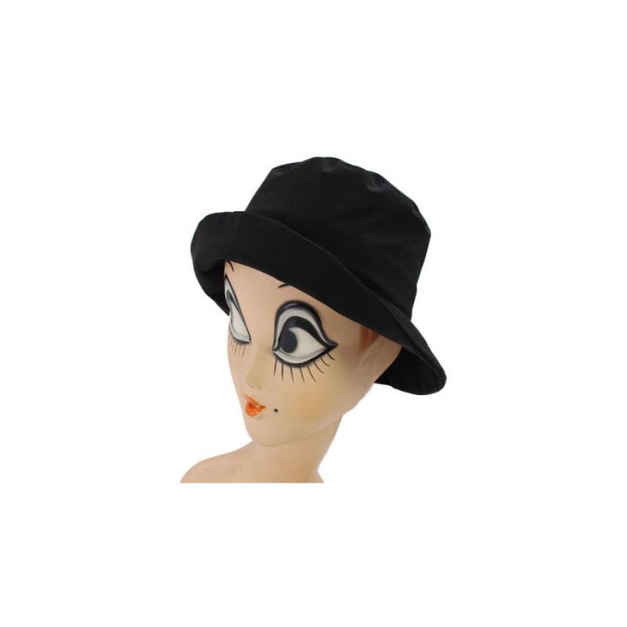 Hot Chapeau De Pluie Noir Aspect Tissus