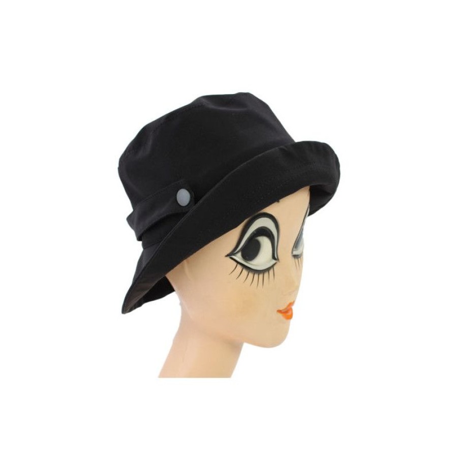 Hot Chapeau De Pluie Noir Aspect Tissus