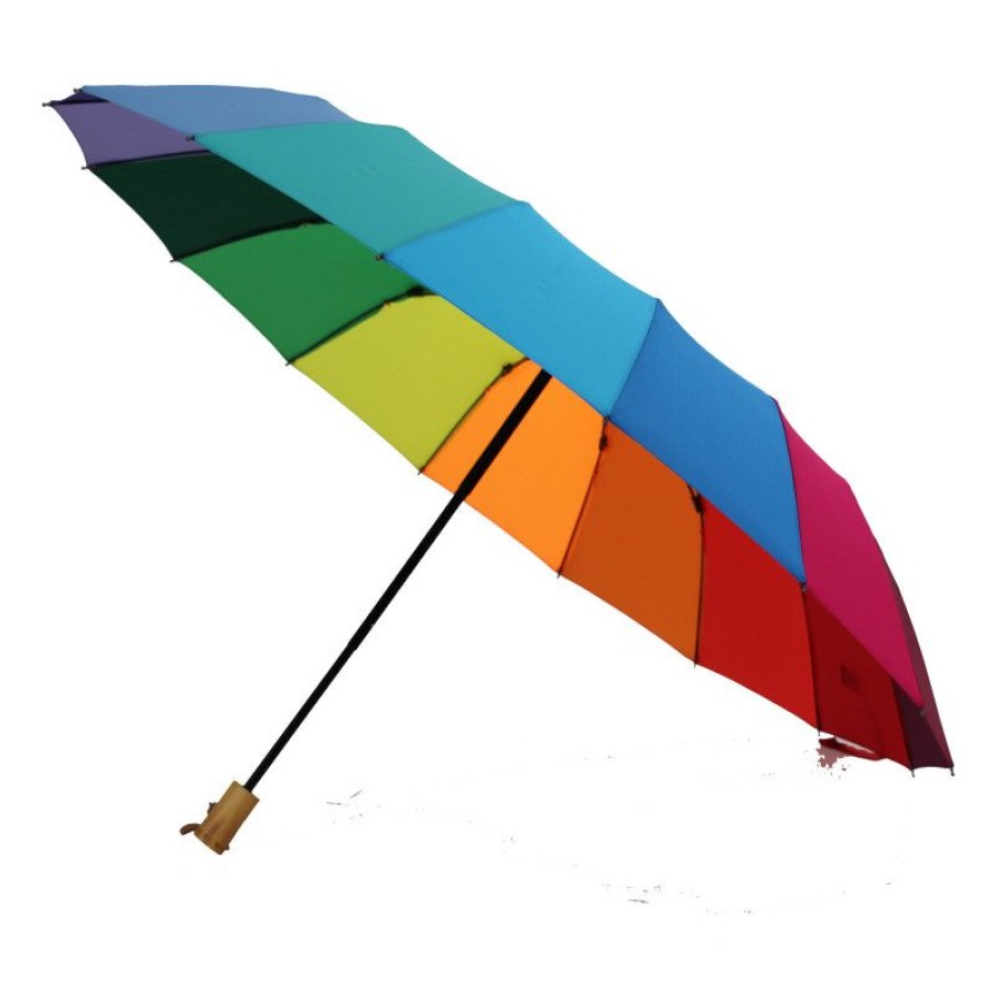 New Petit Parapluie Pliant Arc En Ciel 16 Baleines