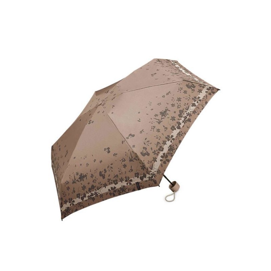 Clearance Mini Parapluie Pliant Esprit Taupe Imprim Fleurs