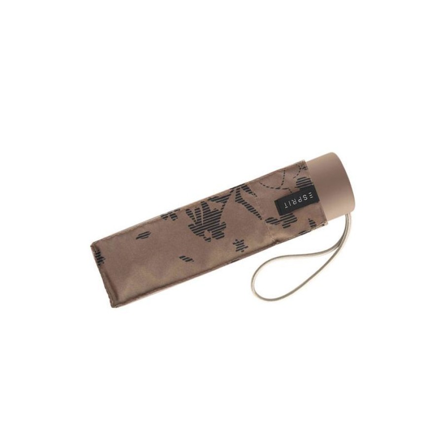 Clearance Mini Parapluie Pliant Esprit Taupe Imprim Fleurs