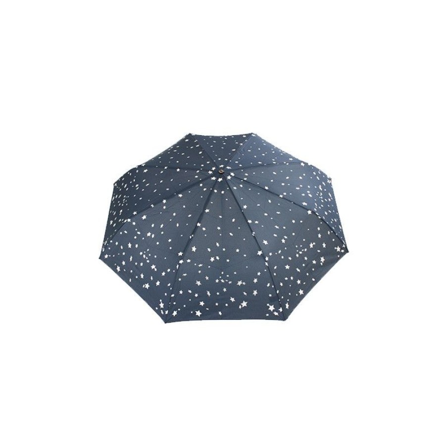 New Parapluie Pliant Pierre Cardin Bleu Et Argent