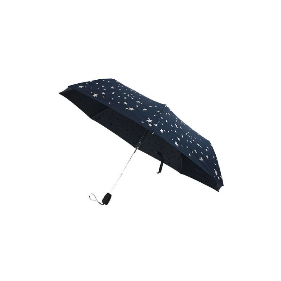 New Parapluie Pliant Pierre Cardin Bleu Et Argent