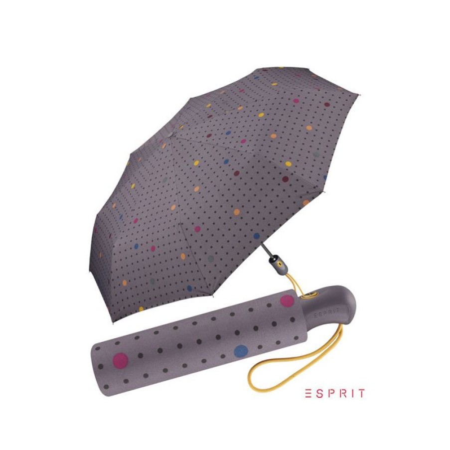 Online Parapluie Pliant Esprit Gris Taupe Pois Multicolores