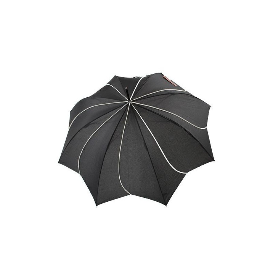 Clearance Parapluie Pierre Cardin Sunflowers Noir Liseret Blanc