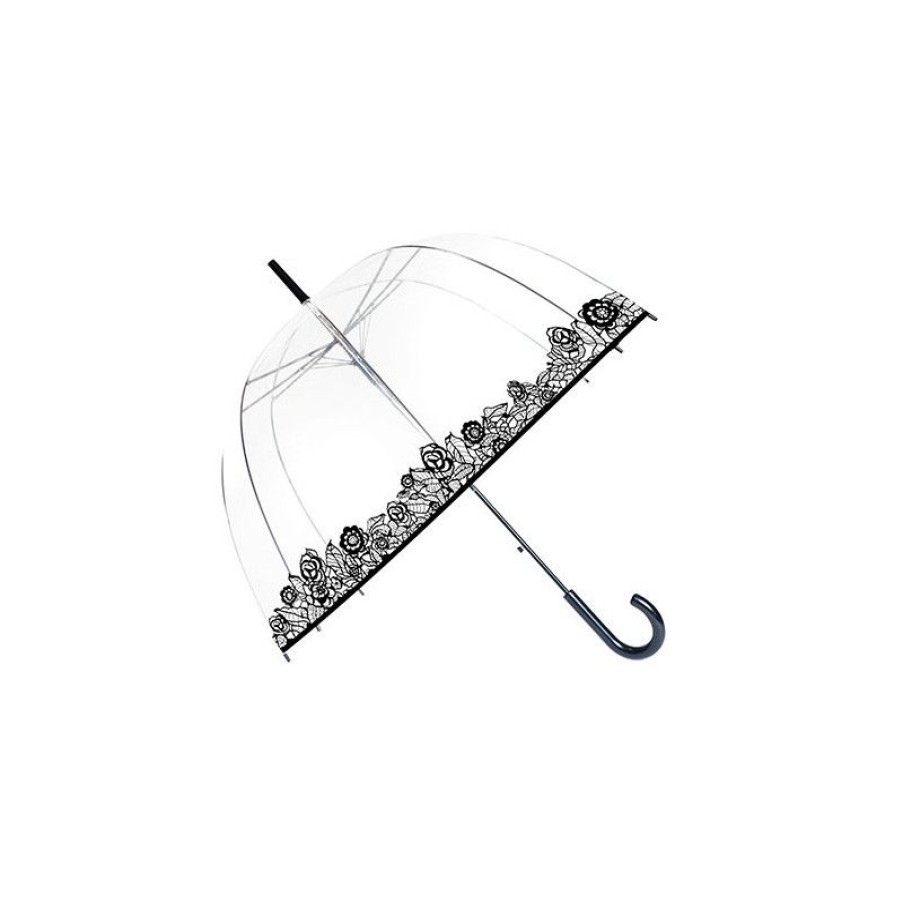 New Parapluie Transparent Dentelle Noire