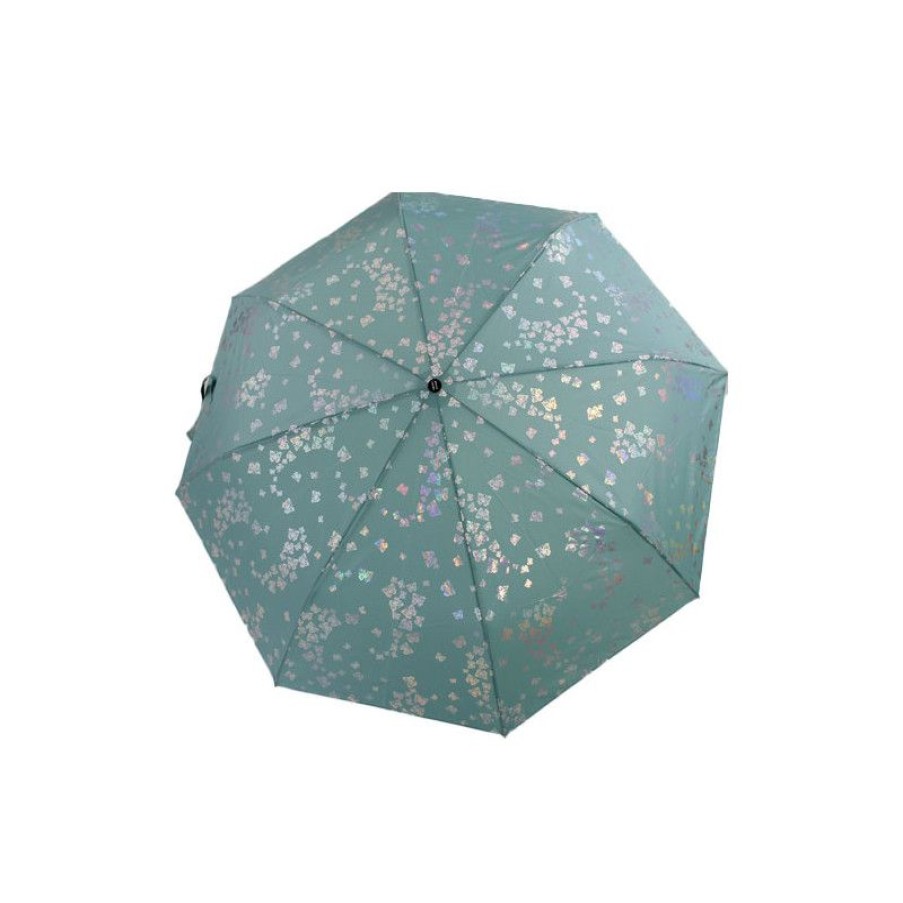 Online Parapluie Pliant Vert Deau Pierre Cardin Papillons Argent Effet Mtallique