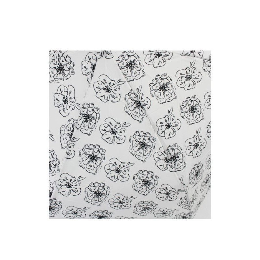 New Parapluie Pliant Black & White Flower Pierre Cardin