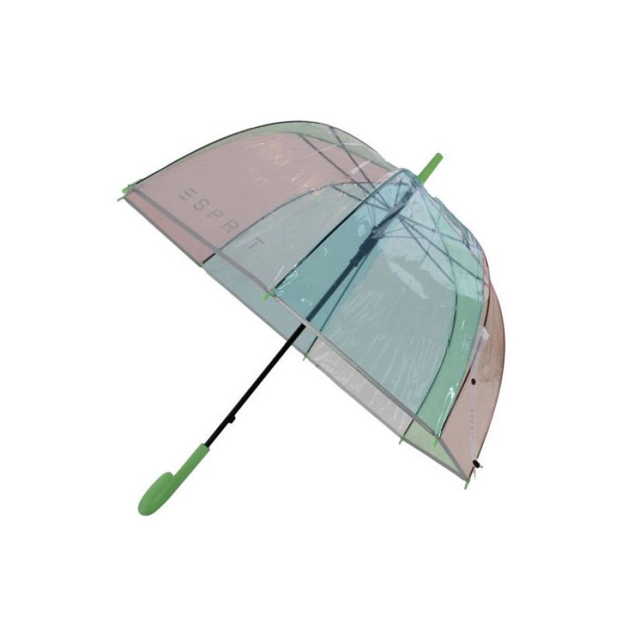 Clearance Parapluie Cloche Transparent Arc En Ciel Esprit Poigne Vertee