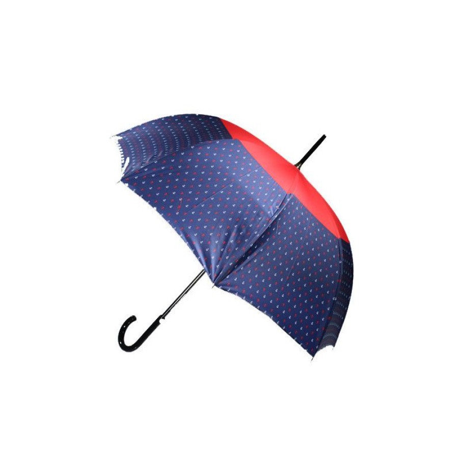 Clearance Parapluie Canne Ancre Marine Bleu Et Rouge