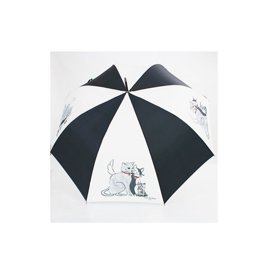 New Parapluie Droit Cru Et Noir Les Minous Guy De Jean