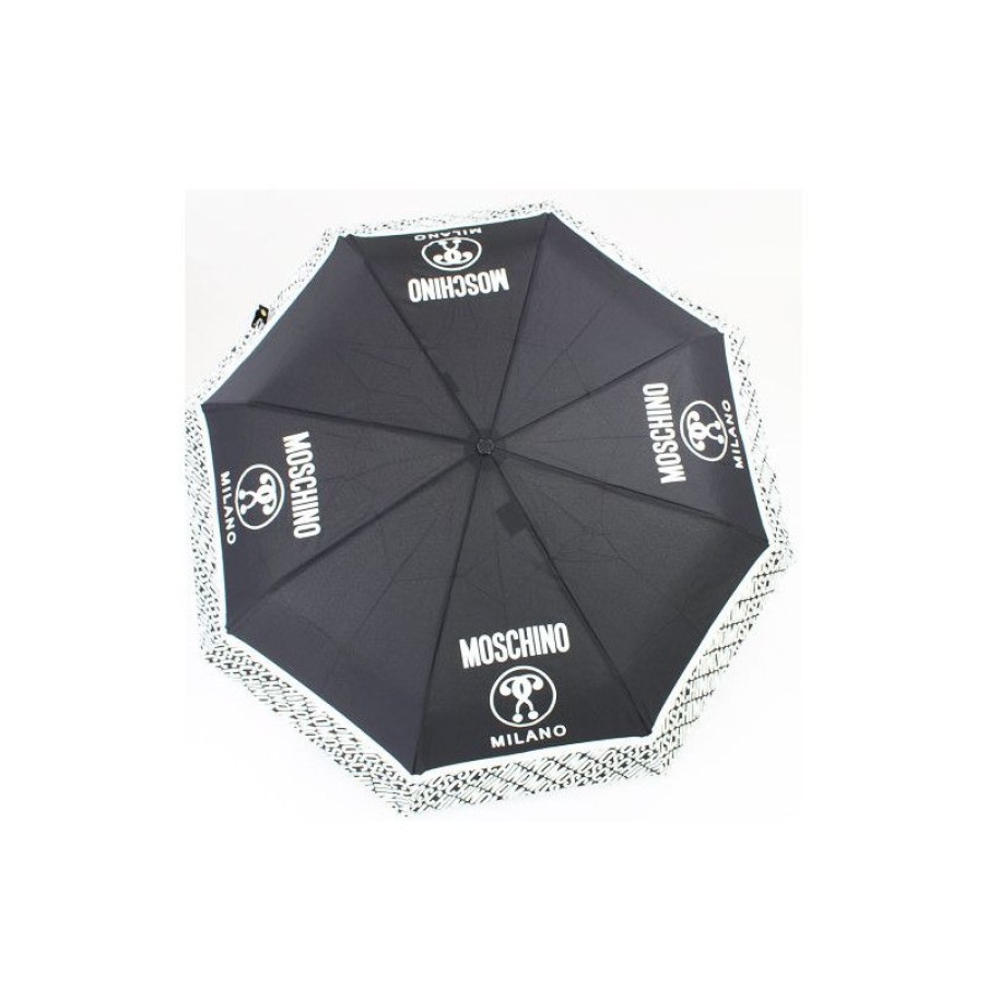 Hot Parapluie Noir Moschino Milano Pliant M Charm