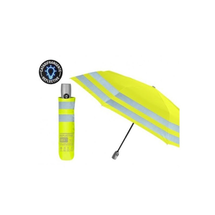 New Parapluie Pliant Jaune Fluo De Scurit