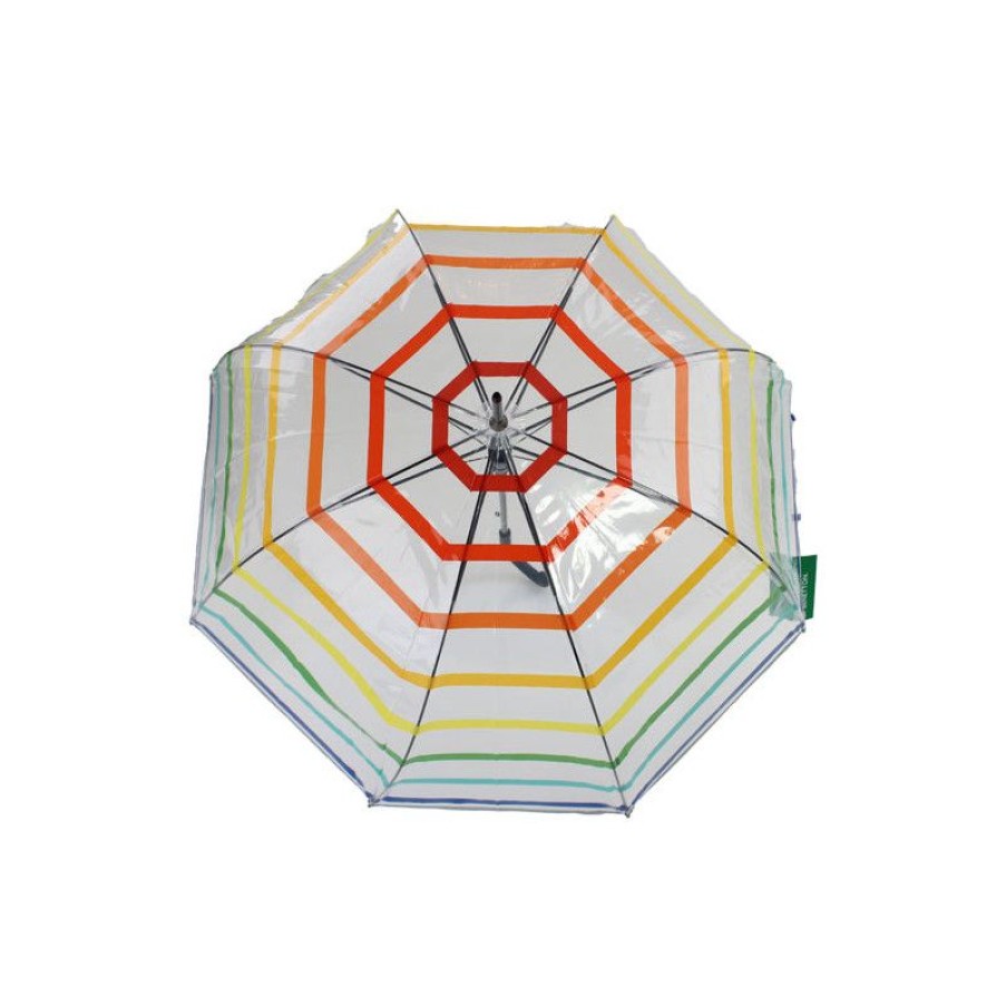 Online Parapluie Transparent Cloche Bandes Multicolores Benetton