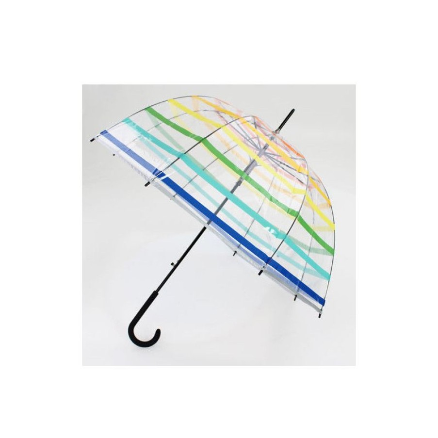 Online Parapluie Transparent Cloche Bandes Multicolores Benetton