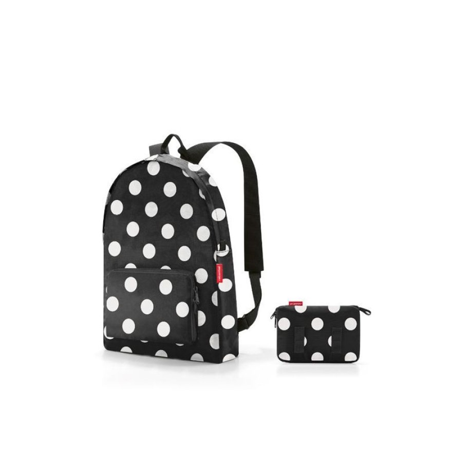 New Sac A Dos Pliable Noir A Pois