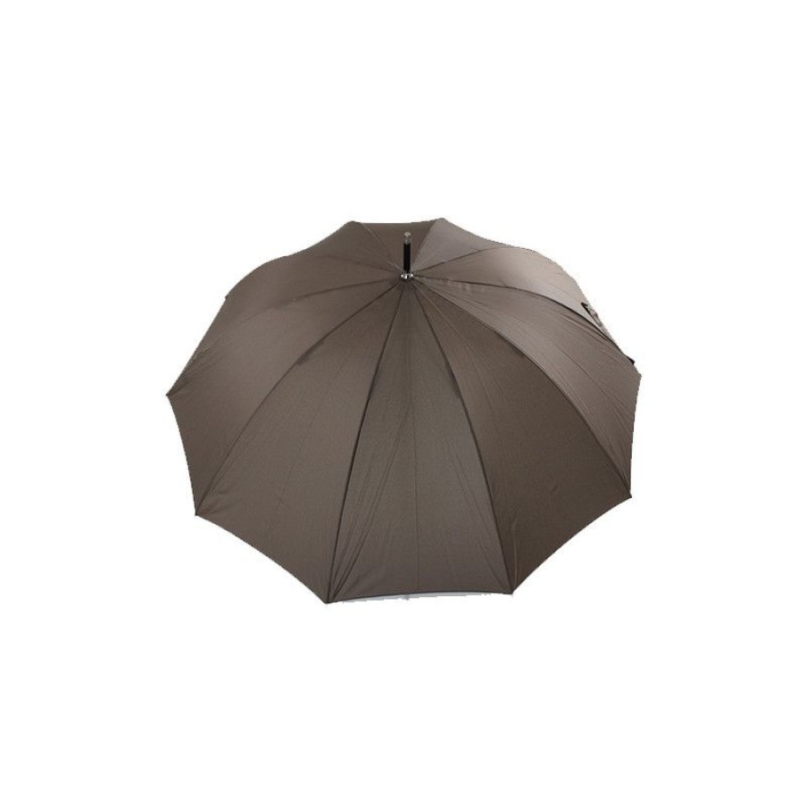 Online Grand Parapluie Chocolat 10 Baleines Poigne Bois