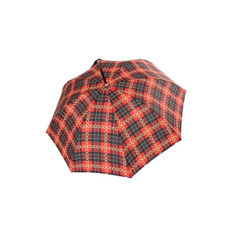 Clearance Parapluie Canne Tartan Rouge De Luxe