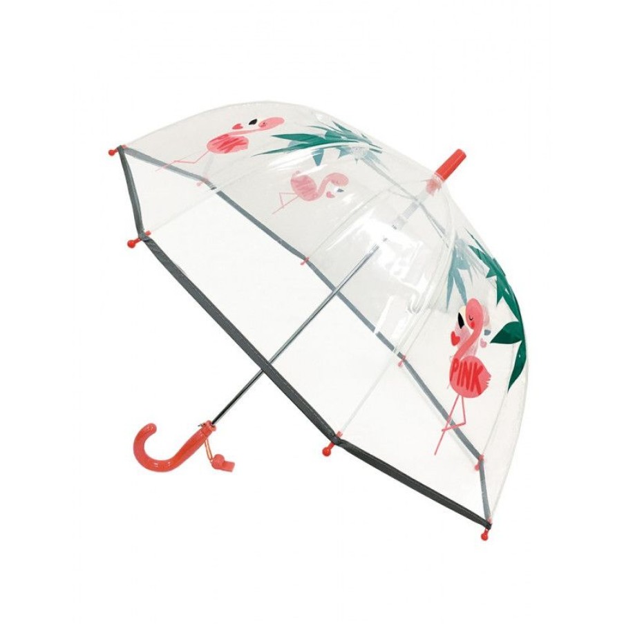 Clearance Parapluie Enfant Transparent Flamant Rose