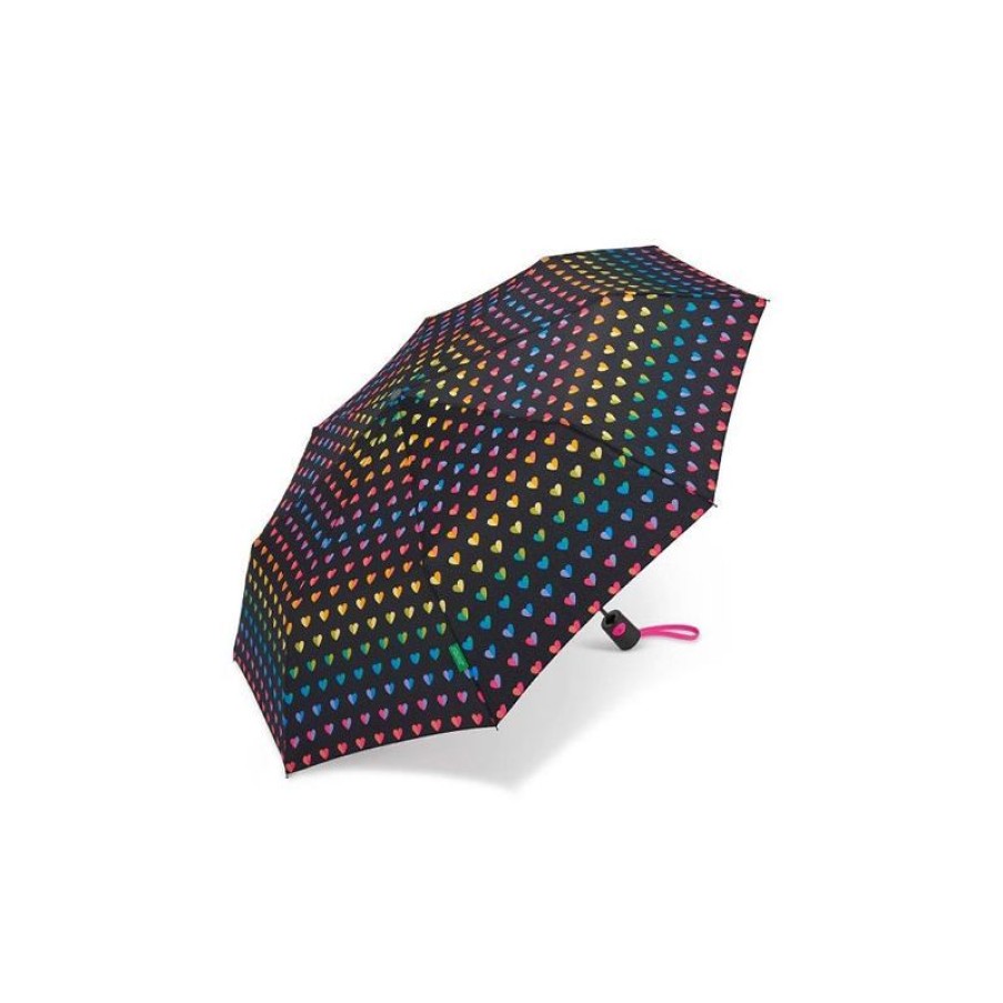 Clearance Parapluie Pliant Benetton Coeurs Multicolores