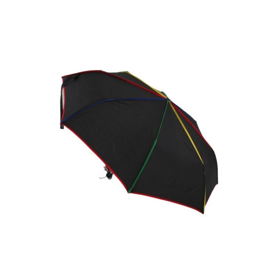 New Parapluie Pliant Noir Baleines Ganses Multicolores