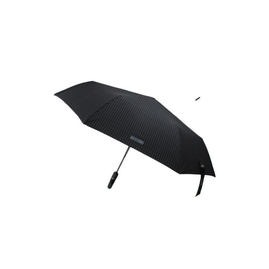 Online Parapluie Pliant Noir Rayures Par Moschino