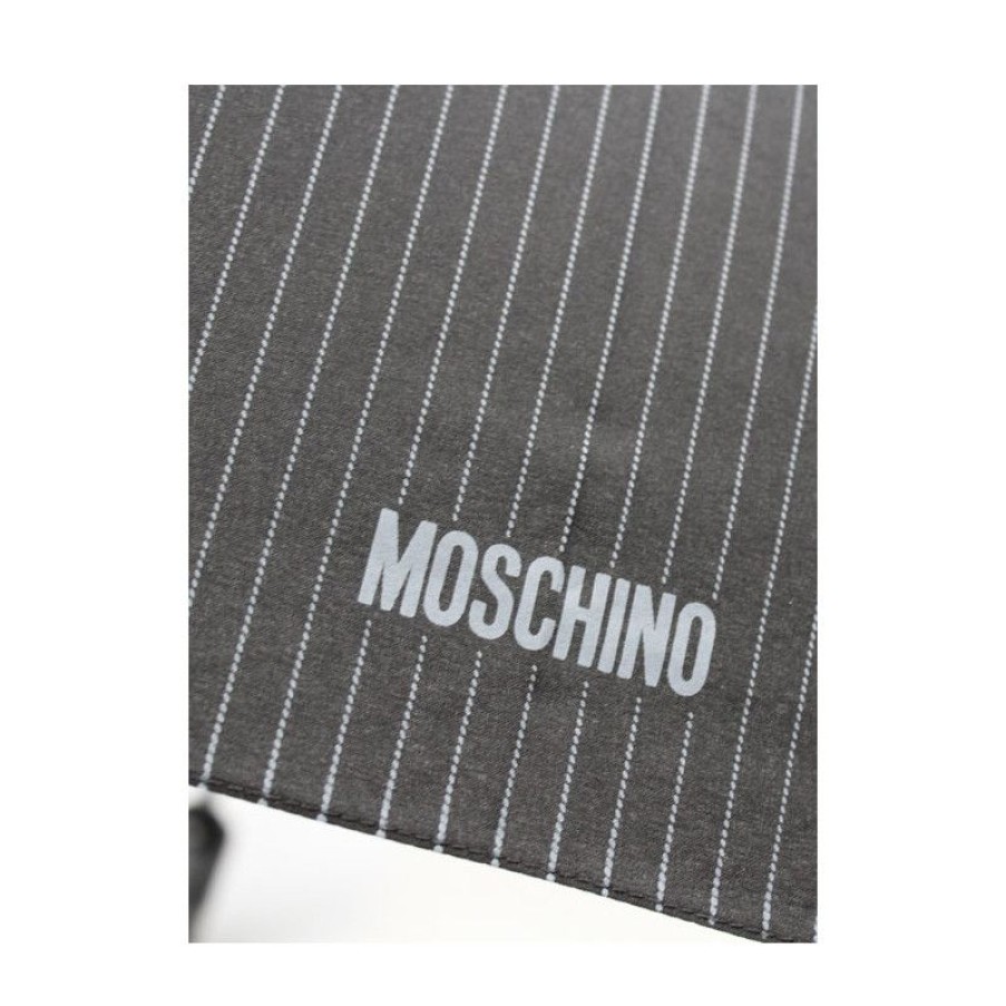 Online Parapluie Pliant Noir Rayures Par Moschino