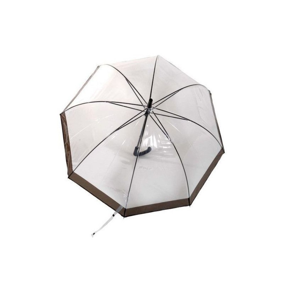 Hot Parapluie Cloche Transparent Bord Noir