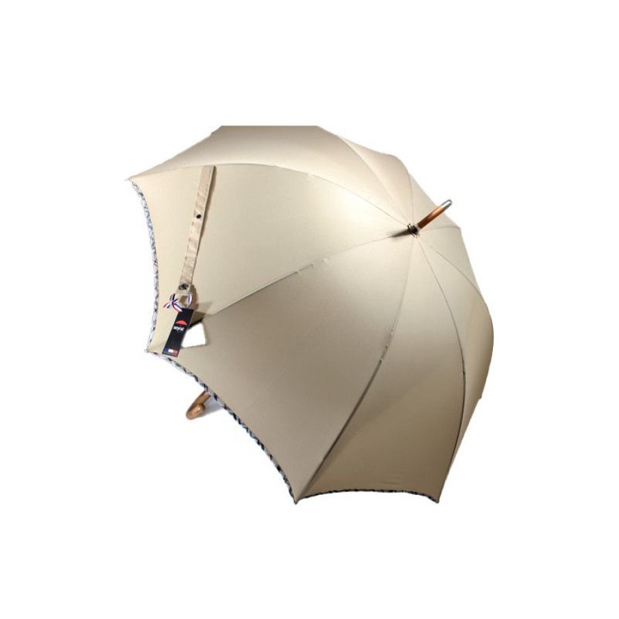 New Parapluie Canne Beige Gabardine Fabrication Franu00E7Aise