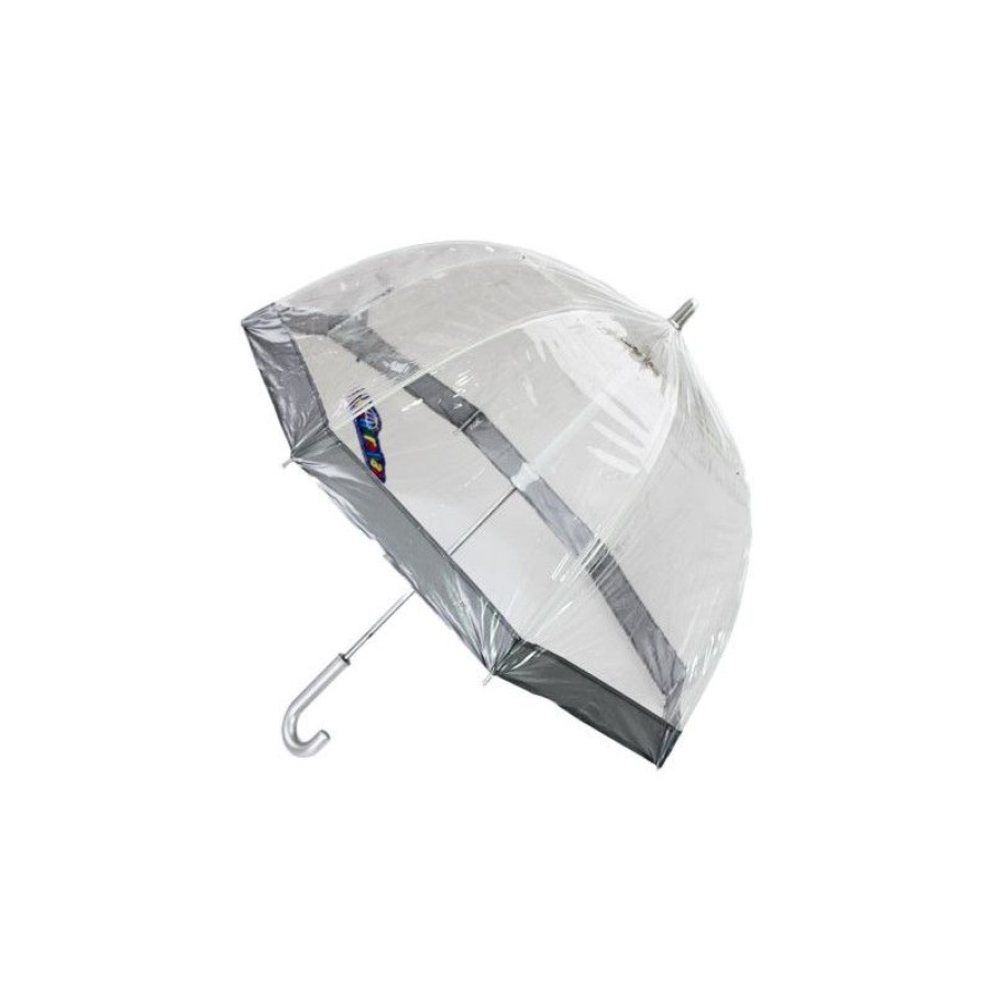 Hot Parapluie Enfant Cloche Transparent Bordure Argent