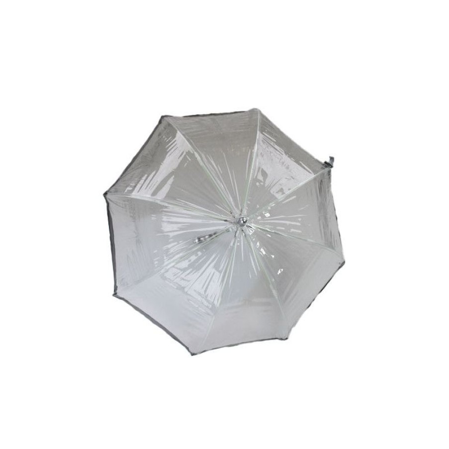 Hot Parapluie Enfant Cloche Transparent Bordure Argent