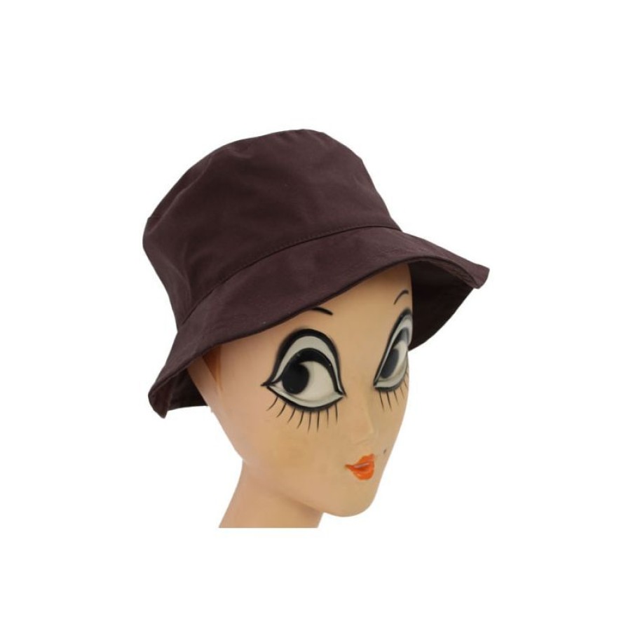 New Chapeau De Pluie Femme Marron Coton Huil Sec