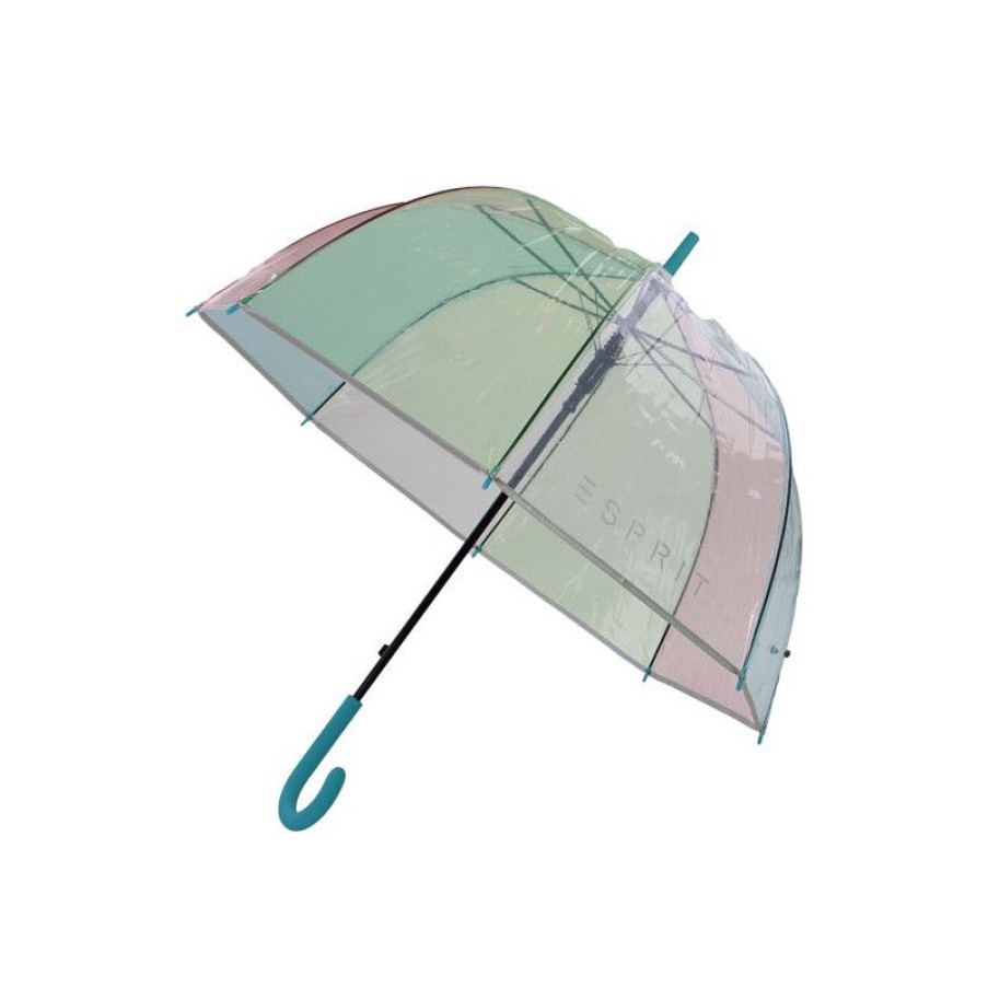 Wholesale Parapluie Cloche Transparent Arc En Ciel Esprit Poigne Pastel