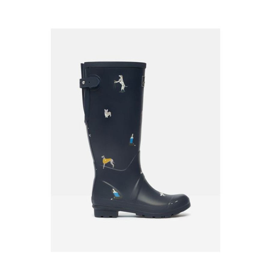 Hot Bottes De Pluie Dogs Fantaisie Bleu Marine