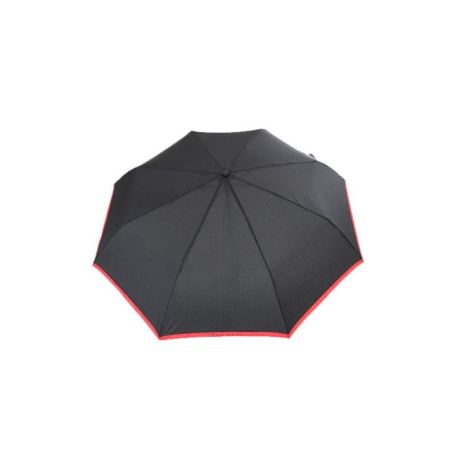 New Parapluie Pliant Noir Liseret Rouge Hugo Boss