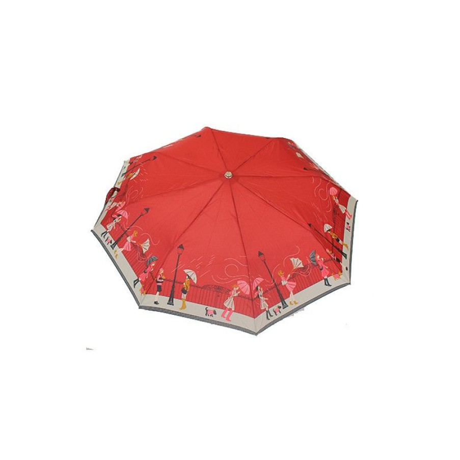 Hot Parapluie Pliant Rouge Femme Motif Tempu00Eate En Ville