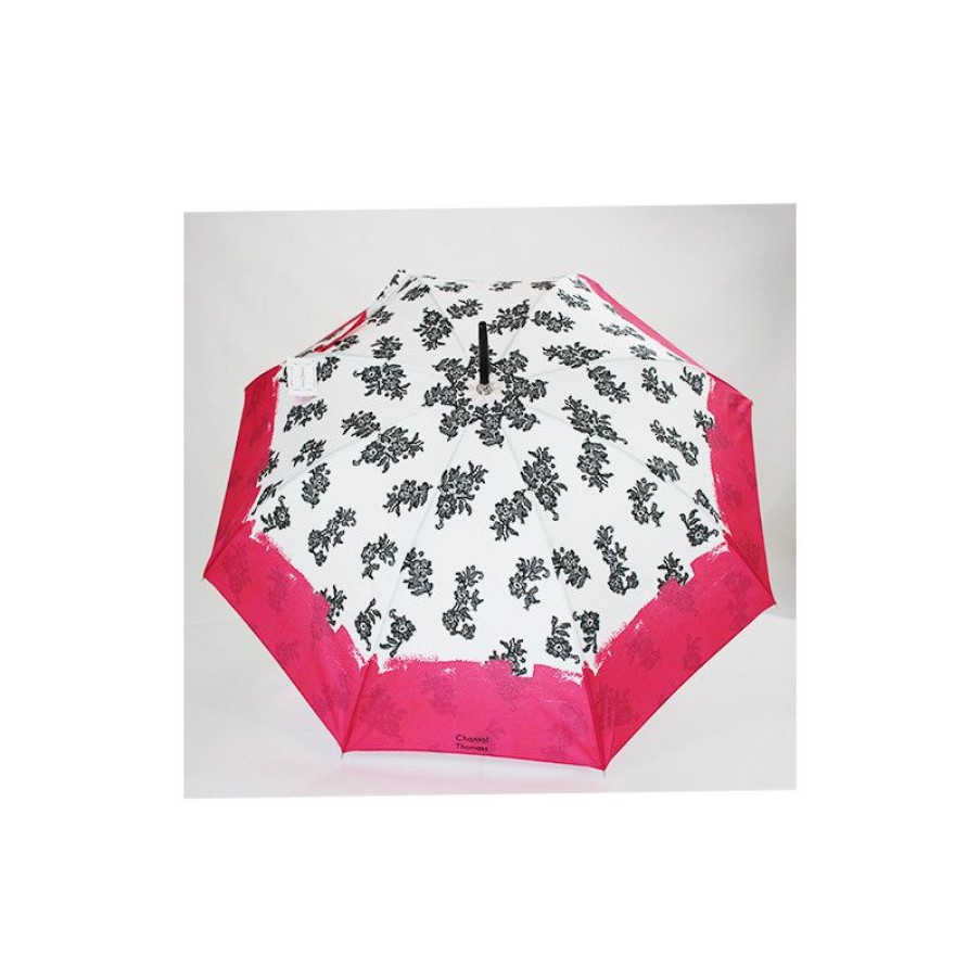 Hot Parapluie Chantal Thomass Noir Et Rose Fushia