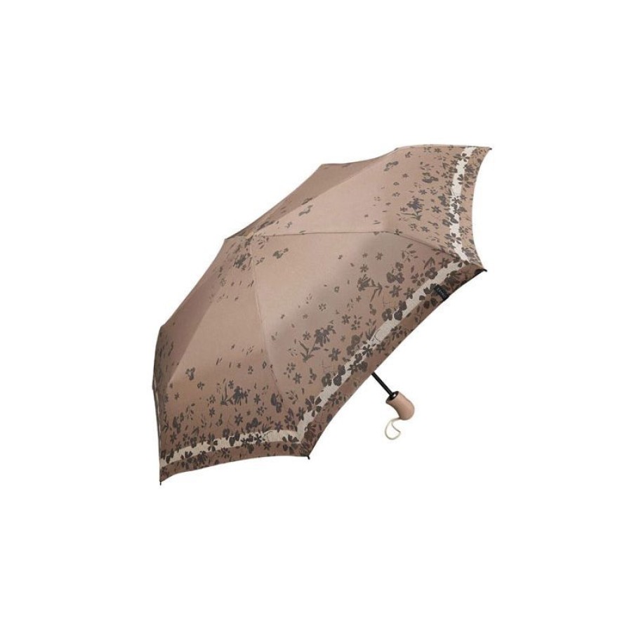 Clearance Parapluie Pliant Esprit Taupe Imprim Fleurs