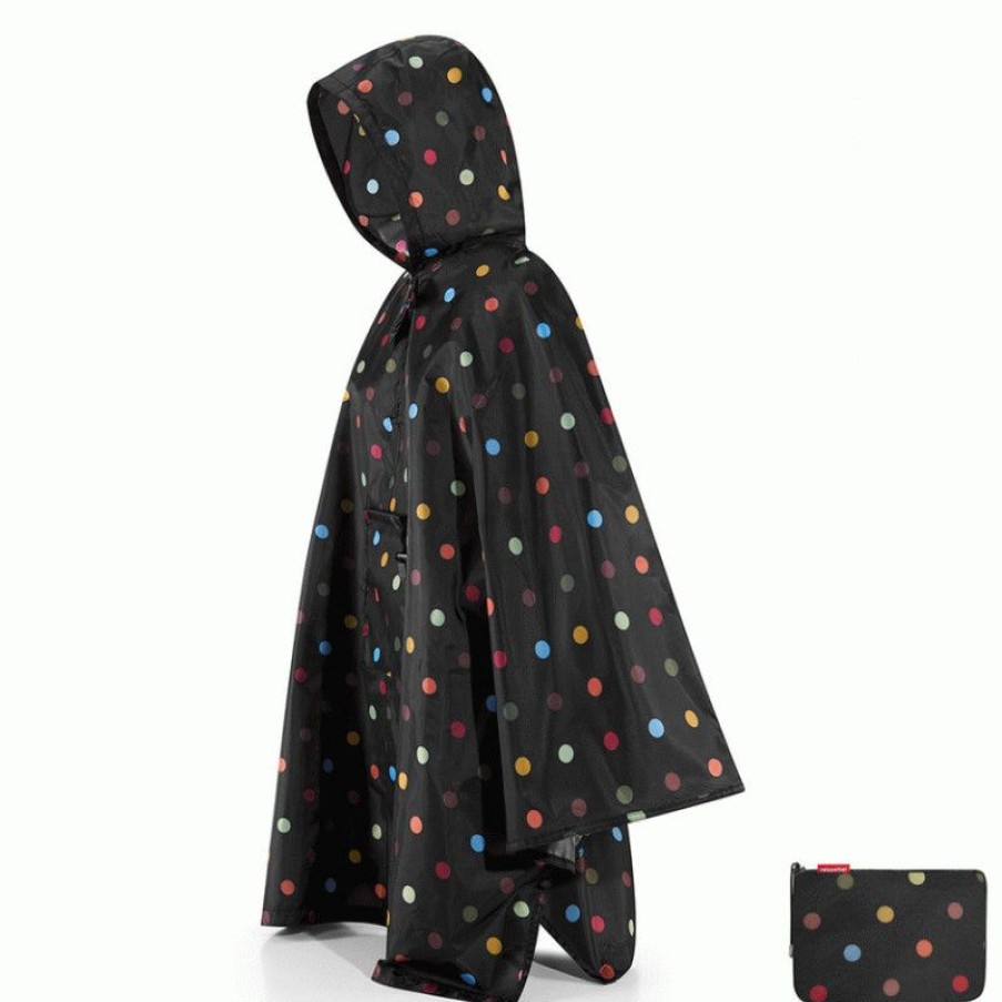 Clearance Poncho Impermable Noir Pois Multicolores Reisenthel